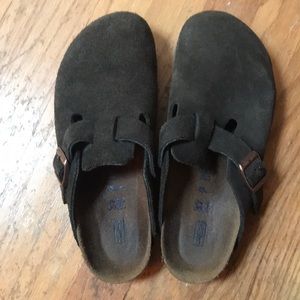 Birkenstock Boston Clog, Soft Footbed, Mocha Suede